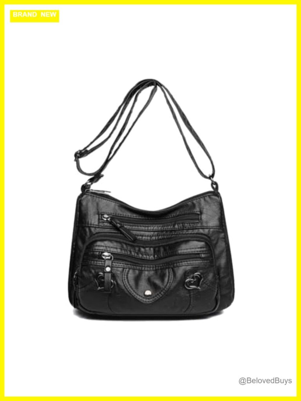 Faux Leather Tassel Crossbody Bag with Adjustable Strap